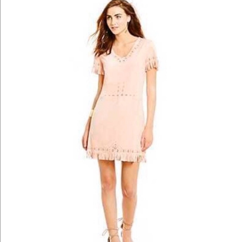 Chelsea and Violet Microsuede Fringed Dress